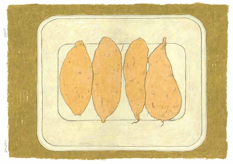 IllustrationsContour of Daily – 2, Sweet Potatoes in the Enamel Plate.